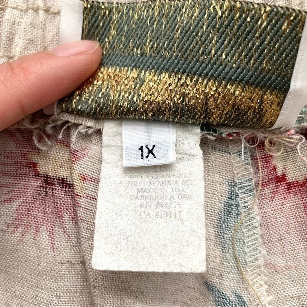 Vintage Floral Linen Blend Shorts - Picture 5 of 7